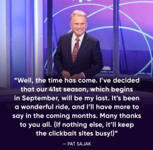 Pat Sajak retiring
