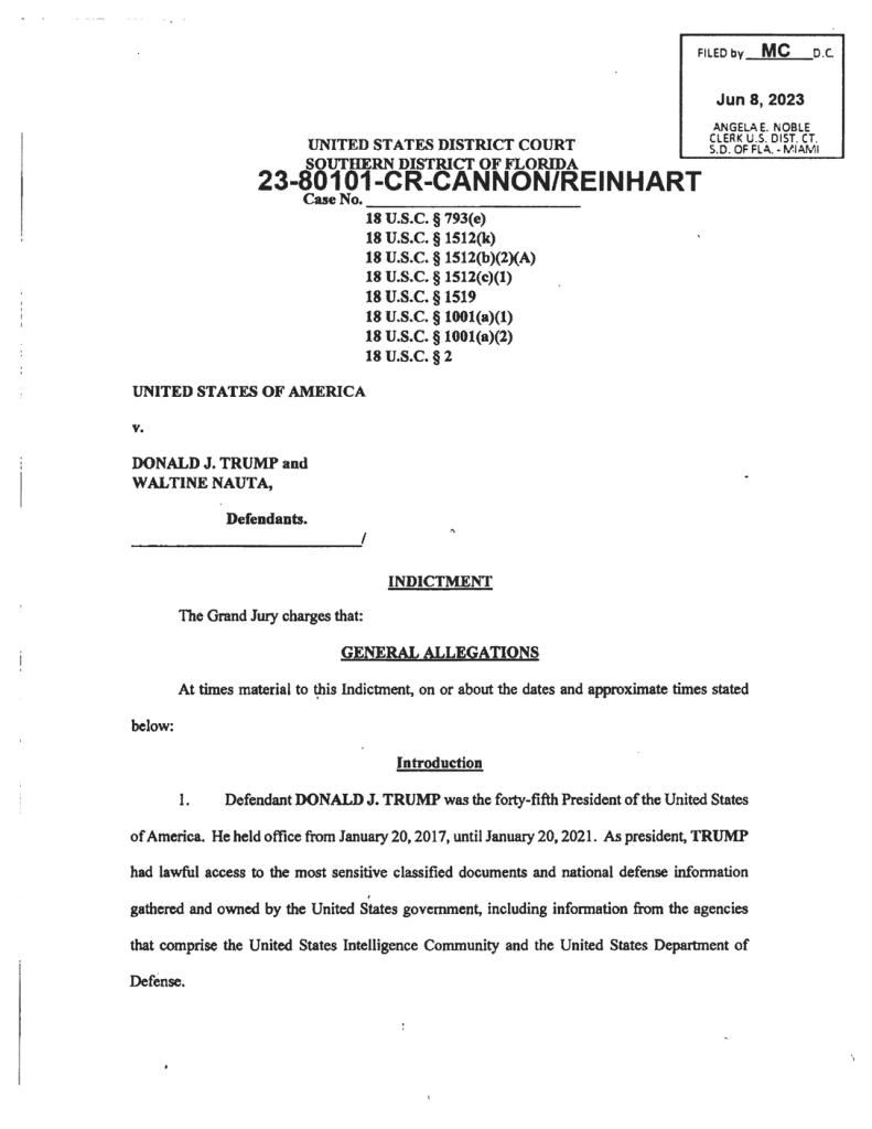 official indictment document