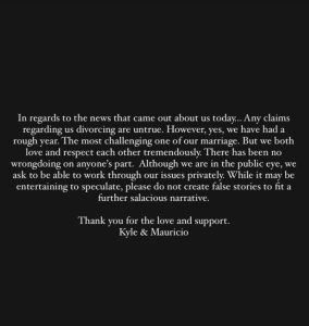 Kyle Richards Mauricio Umansky Statement